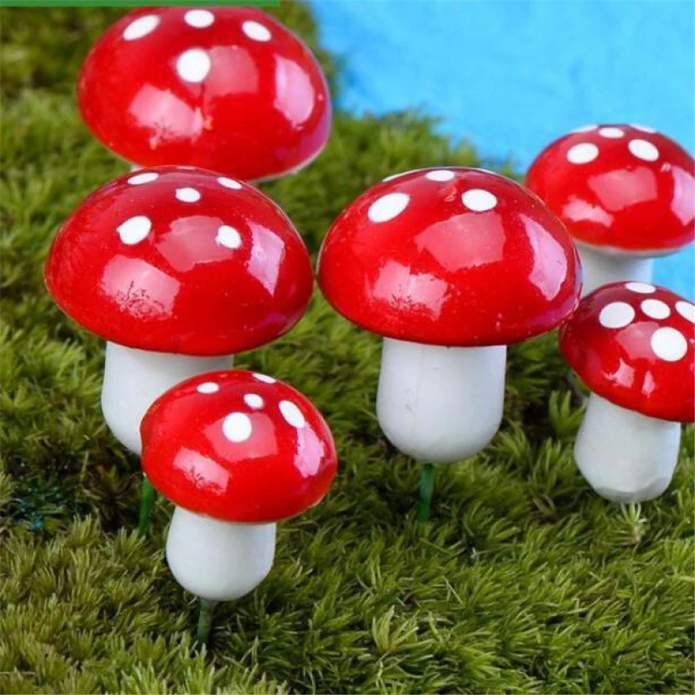 20pcs Mini Foam Miniature Mushroom Craft Garden Flower Pot Jome Decoration