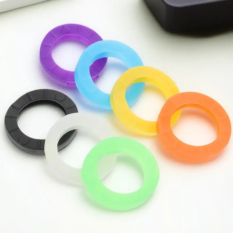 24 peças tampas de silicone coloridas elásticas à prova d'água chaveiros para identificação de organização mangas de chave resistentes ao desbotamento de borracha