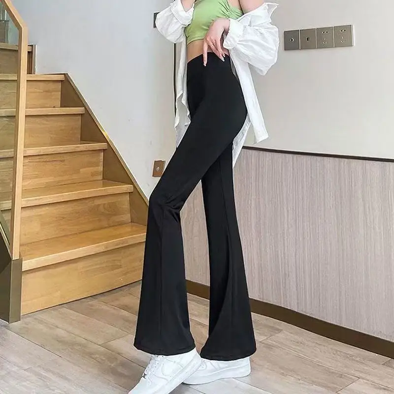 Sexy Women High Waist Slim Flared Pants Solid Leggings High Elastic Hip Liftting Pants Outdoor Trainning Fashion Yoga Tights