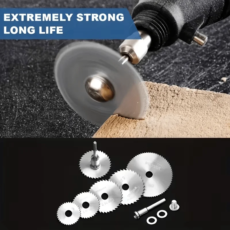 Electric Cutting Wheel Kit with Chainsaw-Style Blades And PTFE Tape, Heavy-Duty Saw Blades for PVC Pipe, Wood, Metal