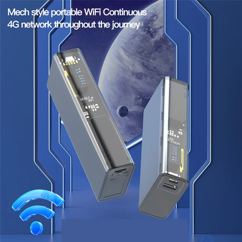 جهاز توجيه واي فاي متنقل 4G من الشبكة الفائقة مع بطارية 10000 مللي أمبير في الساعة - Mifi 2.4G/5G ثنائي النطاق عالي السرعة للوصول إلى الإنترنت