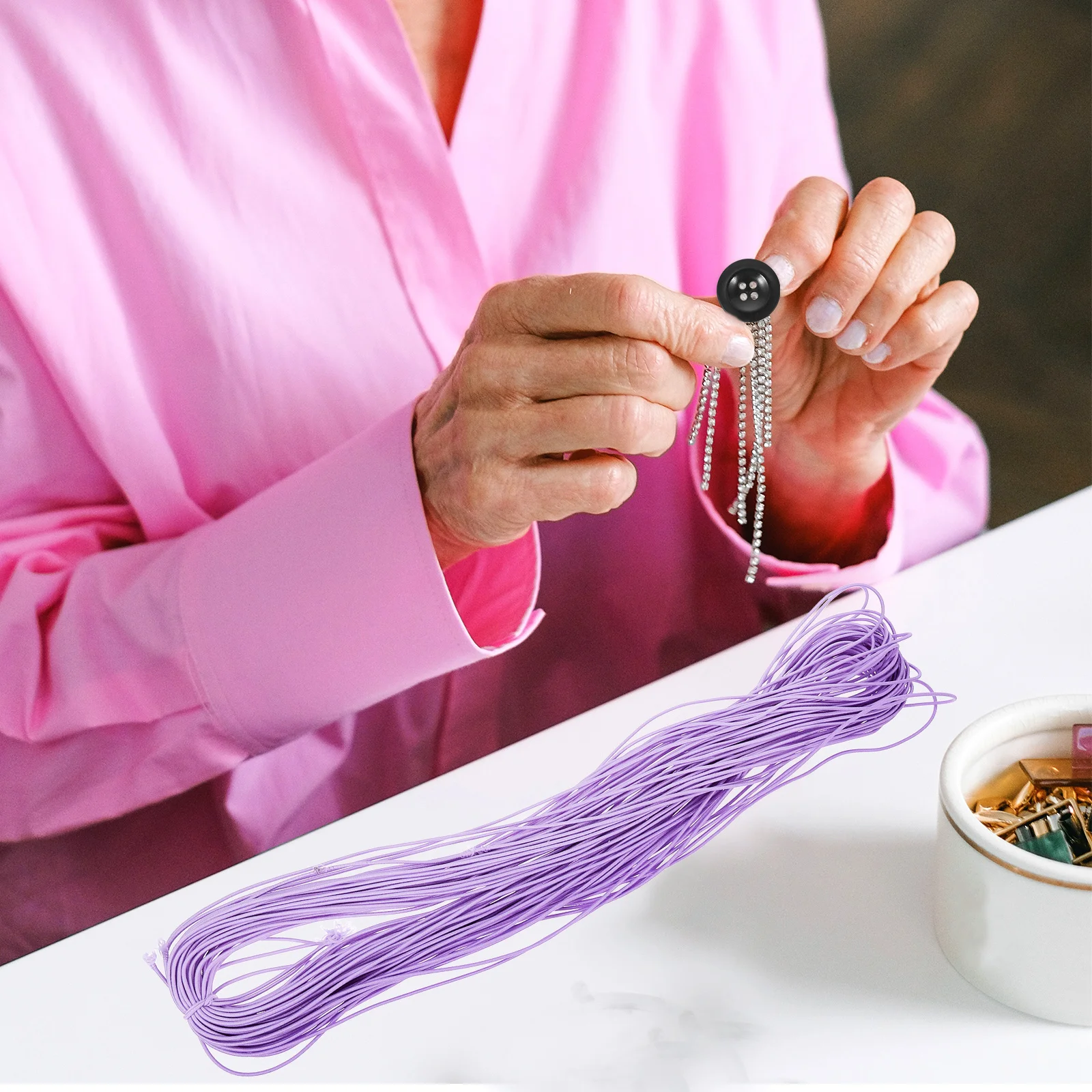 

Elastic Cord Stretchy Rope Friendship Bracelet String Bracelet Necklace DIY String Jewelry Craft Project Perfect for Bead