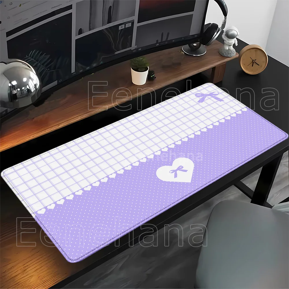cartoon Cute Pink Bow Mouse Pad Large gaming Keyboard Playmat Non-slip Base Rubber Mousepad HD printing overlock Office Desk Mat
