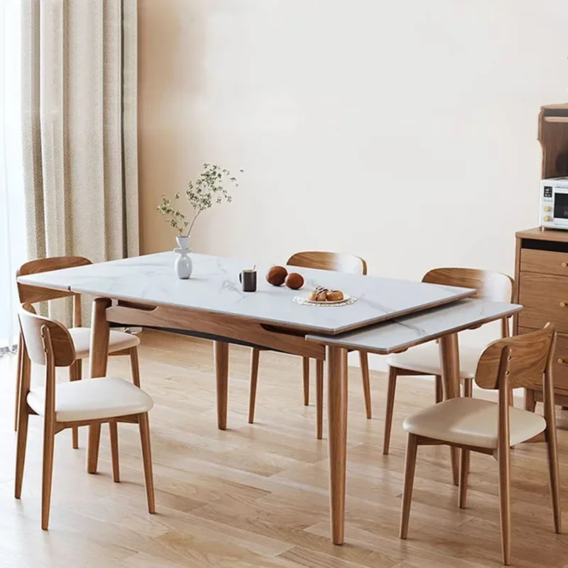 Wooden Modern Table Kitchen Rectangular Unique Design Space Saving Dining Table Living Room Extendable Esstisch Home Furniture