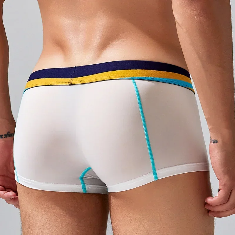

Мужское нижнее белье U-образная выпуклая сумка, дышащие шорты, боксеры, высокоэластичные пляжные шорты для плавания, серфинга, прозрачные быстросохнущие плавки