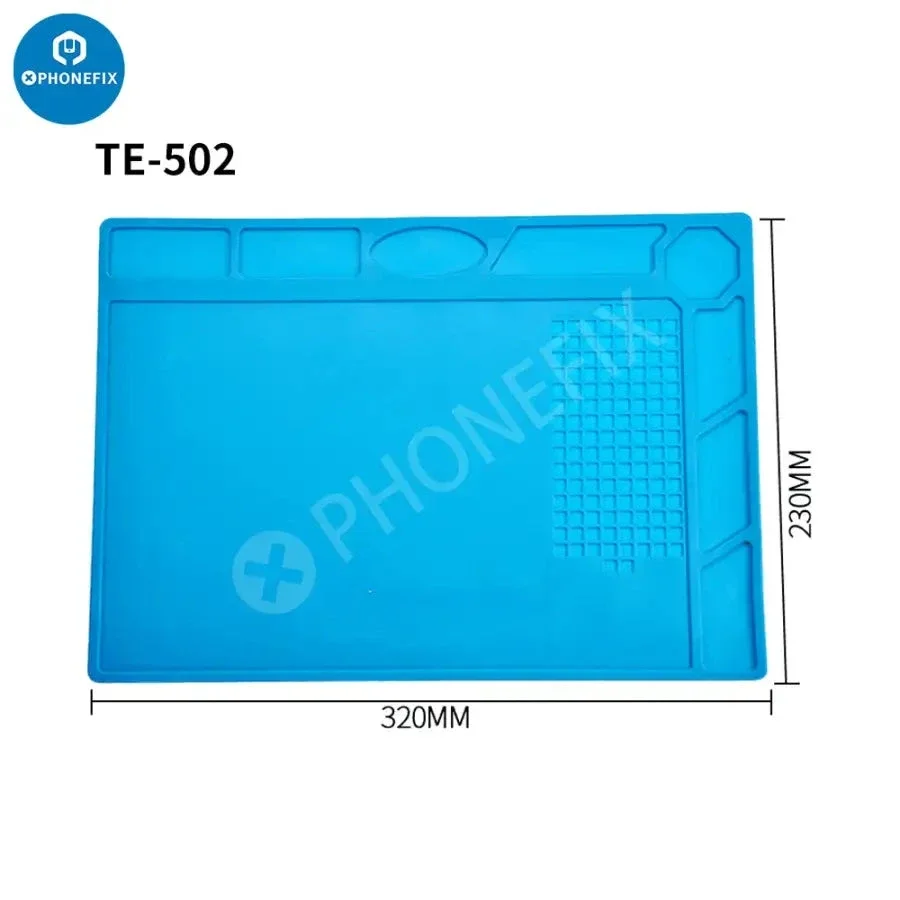 Phonefix High Temperature Resistant Silicone Soldering Mat  Anti-static ESD Rework Platform For Hot Air Gun Desoldering Repair