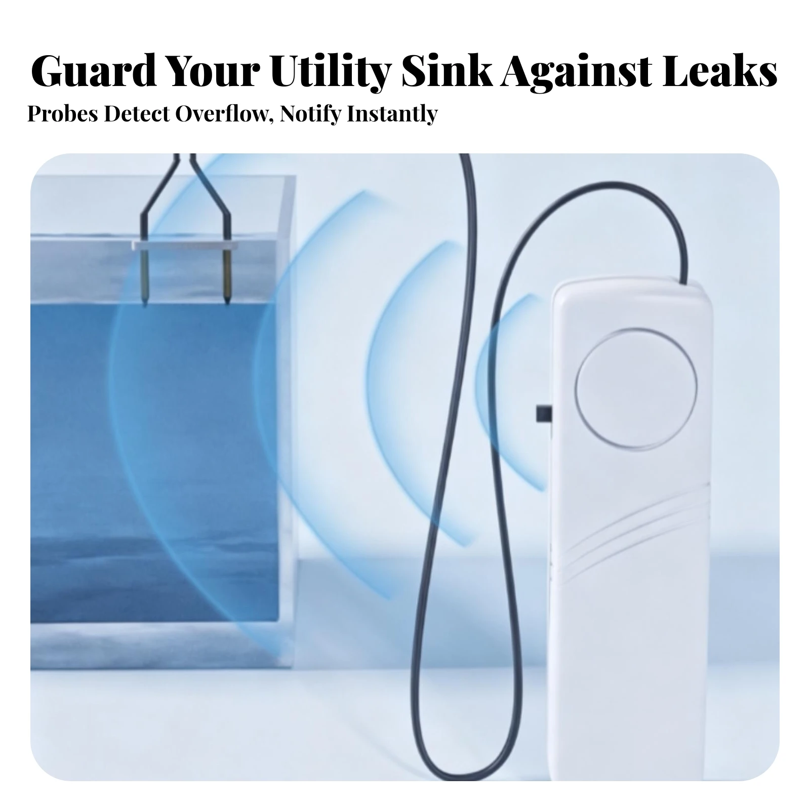 Sensor Self-Adhesive Water Shortage Alarm Water Level Alarm with Copper Sensor Adhesive for Homeowners, Aquarium Tanks, Sinks