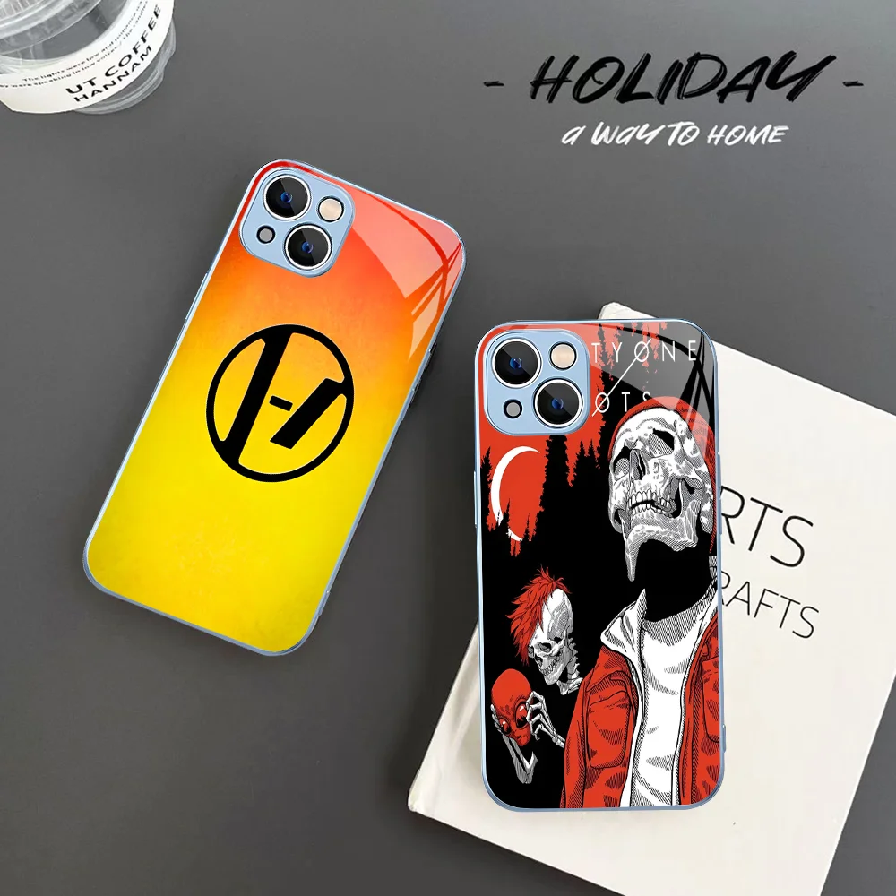 T-Twenty One Pilots Phone Case Tempered Glass For Iphone 14 13 12 11 Pro Mini XS MAX 14Plus X XS XR Fundas