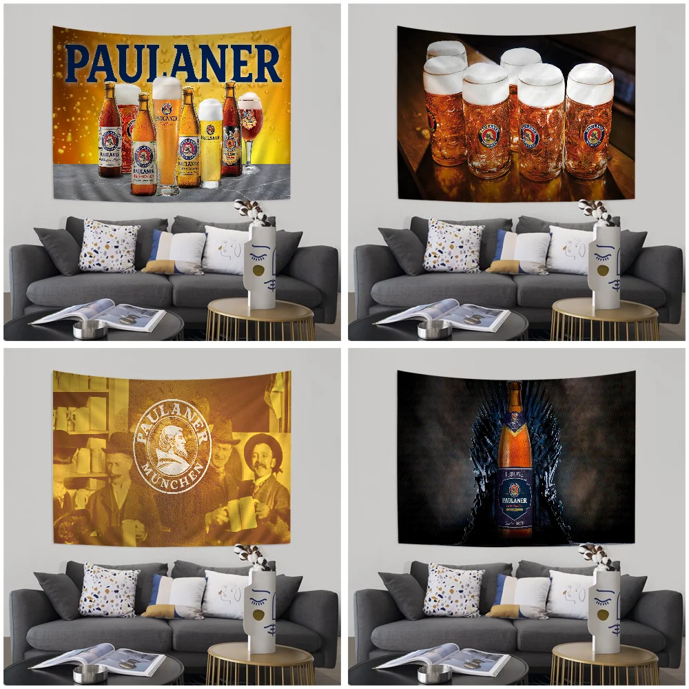 

German Beer Paulaners Colorful Tapestry Wall Hanging Hanging Tarot Hippie Wall Rugs Dorm Wall Art Decor