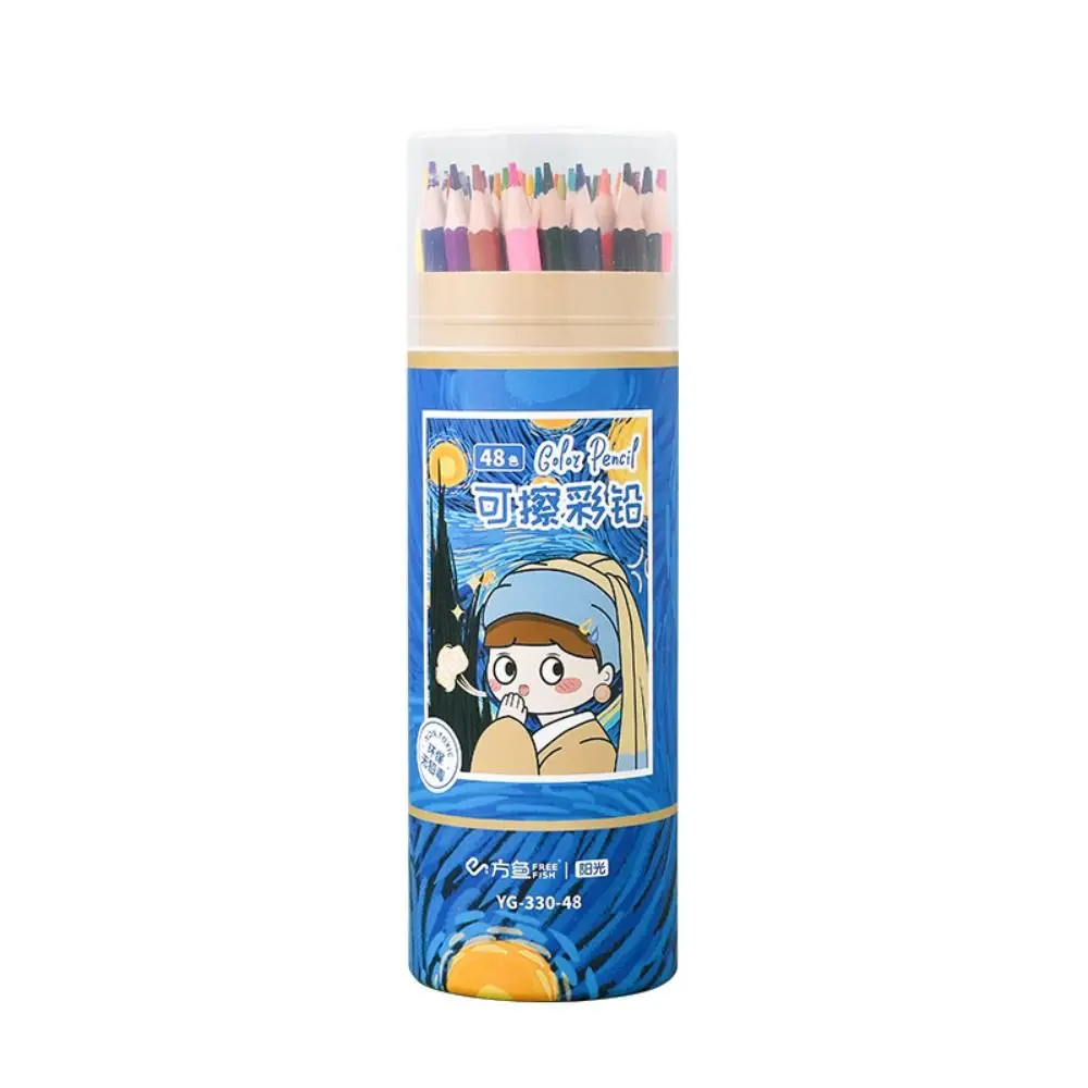 

1 Set 12/18/24/36/48 Colors Painting Pencil Set with Eraser Colored Pencils Stationery Pencil Hand-Painted Painting