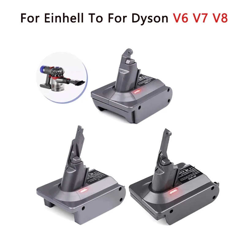 

Battery Adapter For Einhell 18V Lithium Battery Adapter Converter To For Dyson V6 V7 V8 Battery Vacuum Cleaner tool