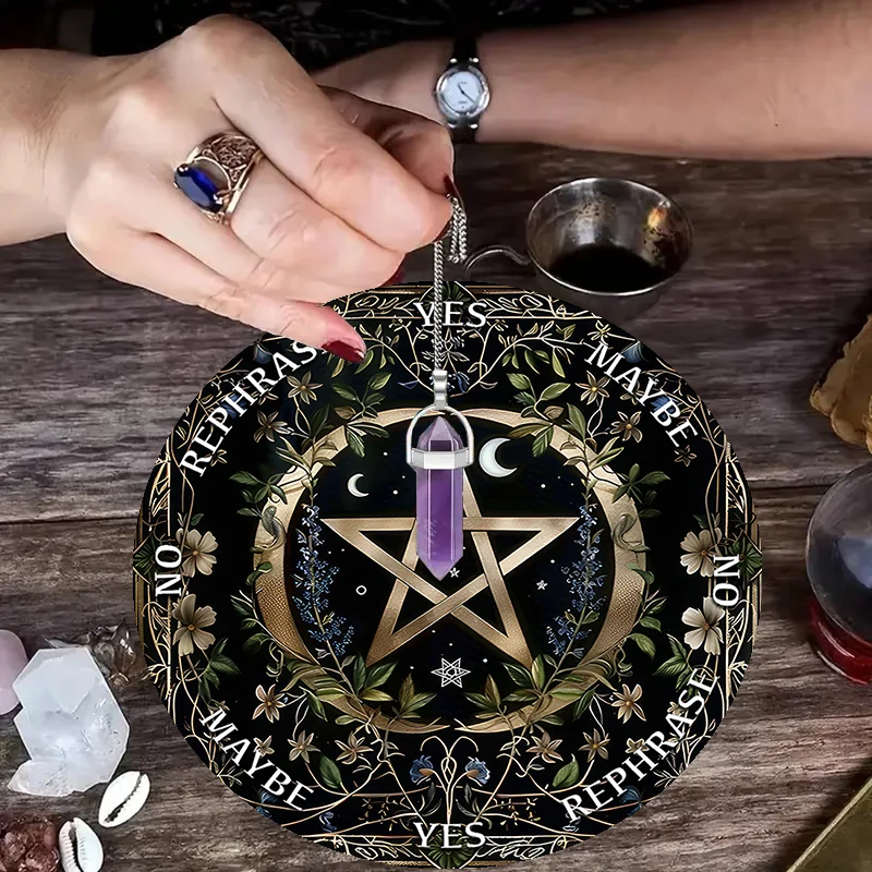 Solar Moon Magic Altar Decoration Swinging Crystal Reading Pendulum Board For Astrology Oracle Card Mat Magic Symbol Decoration