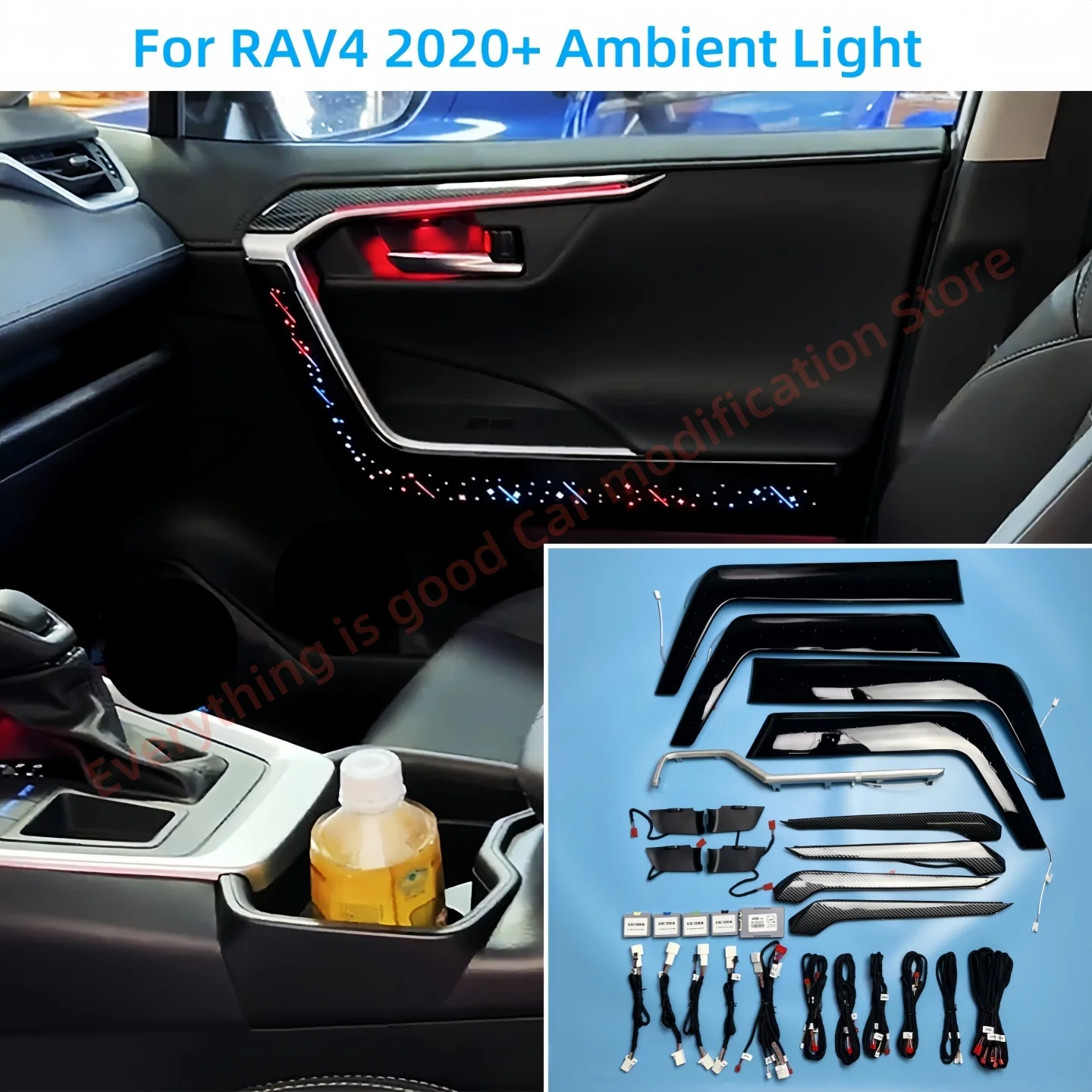 

For Toyota RAV4 2020+ Atmosphere Lights Automotive interior lighting upgrade Car accessories star trim panel carbon fiber grain