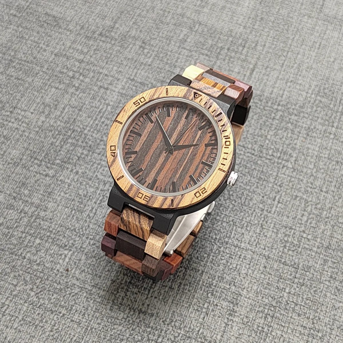 Reloj de pulsera personalizado para hombre, cronógrafo de lujo, caja de cuarzo de madera, regalos