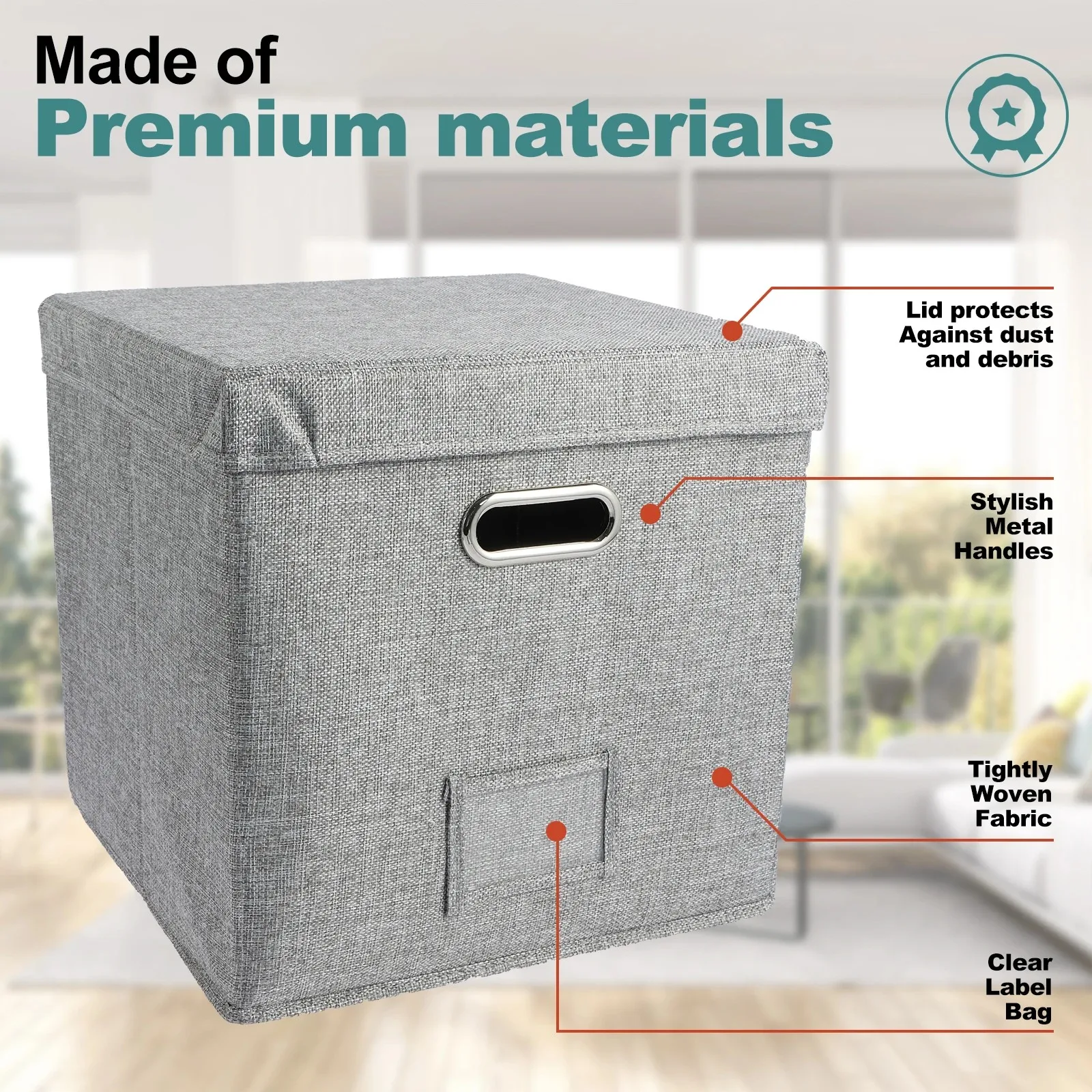 foldable organizer large capacity vinyl record storage box with lid cotton linen home closet multi-functional organizer