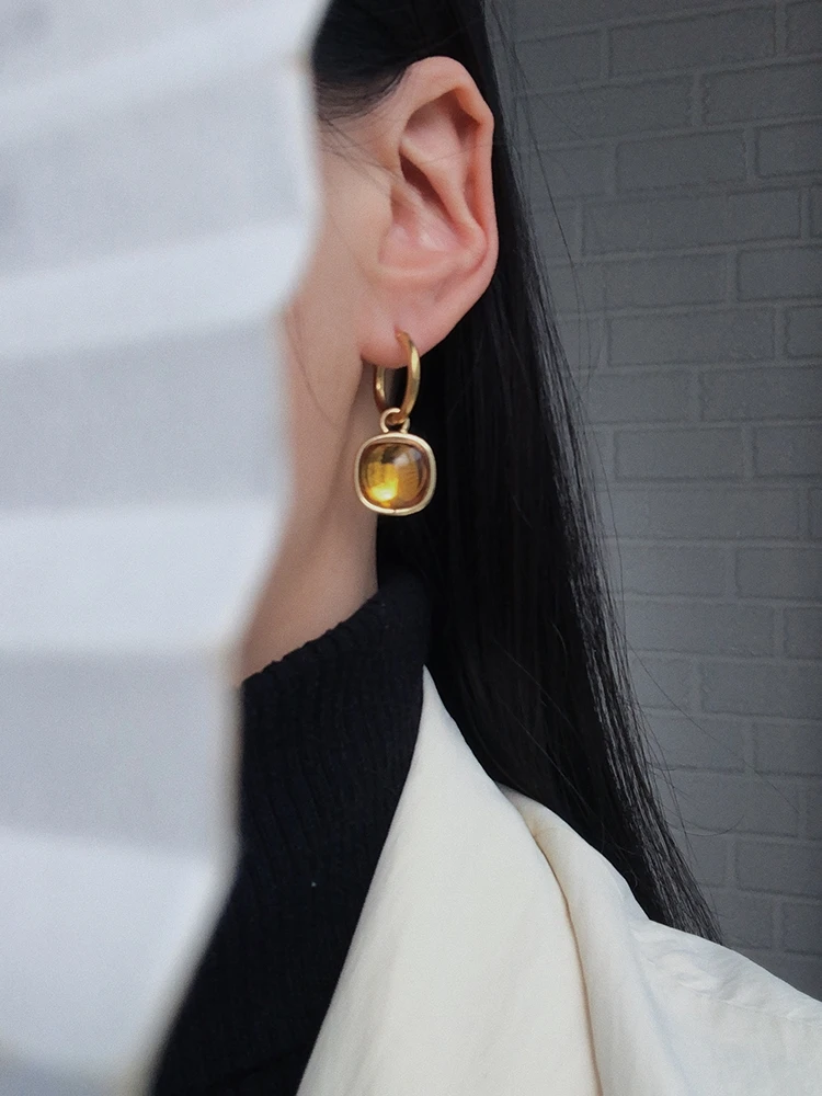 Brass With 18k Gold Candy Color Crystal Statement Drop Earrings Women Jewelry Party Boho T Show Gown Runway Rare Korean Japan