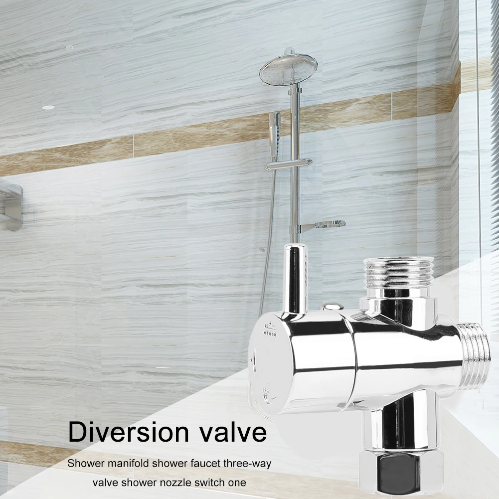 Faucet T Adapter Chrome Shower Head Diverter Valve Anti-scratch Shower Arm Splitter Corrosion for Fixed Spray Head