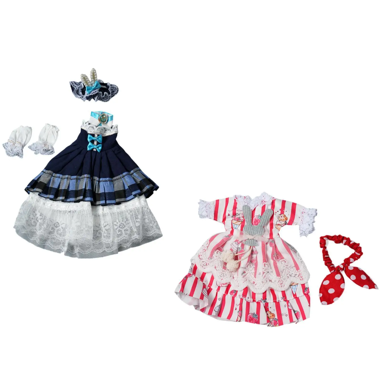 1:6 BJD Doll Lolita Dress Photo Props Educational for Little Girls Cosplay Party Dress Dress up for 11.81'' Action Figure Doll