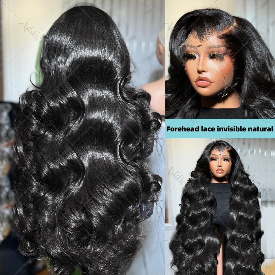 250% Body Wave 13x6 HD Transparent Lace Front Human Hair Wigs 30 40 Inch 13x4 Lace Frontal Water Wave 5x5 Closure Wig For Women