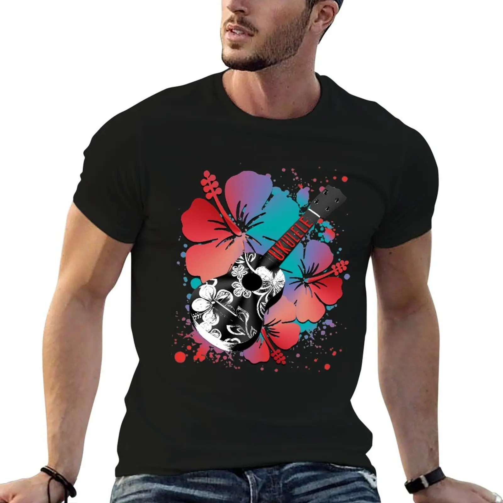 

UKULELE HIBISCUS T-Shirt t shirts designer man t shirt graphic T-Shirt