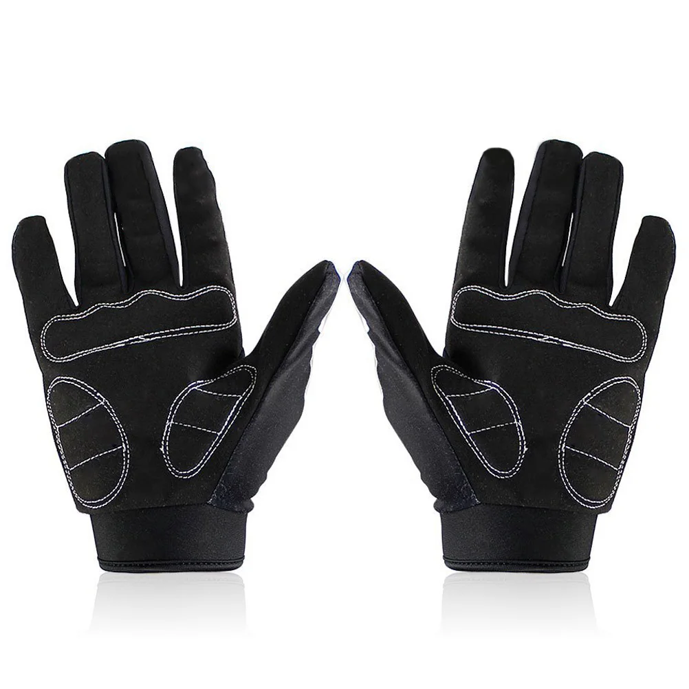 

Cool Full Finger Bike Gloves XL 9cm Palm 22cm Durable Polyester Silicone Touch Screen Cycling Sports Ventilation Anti