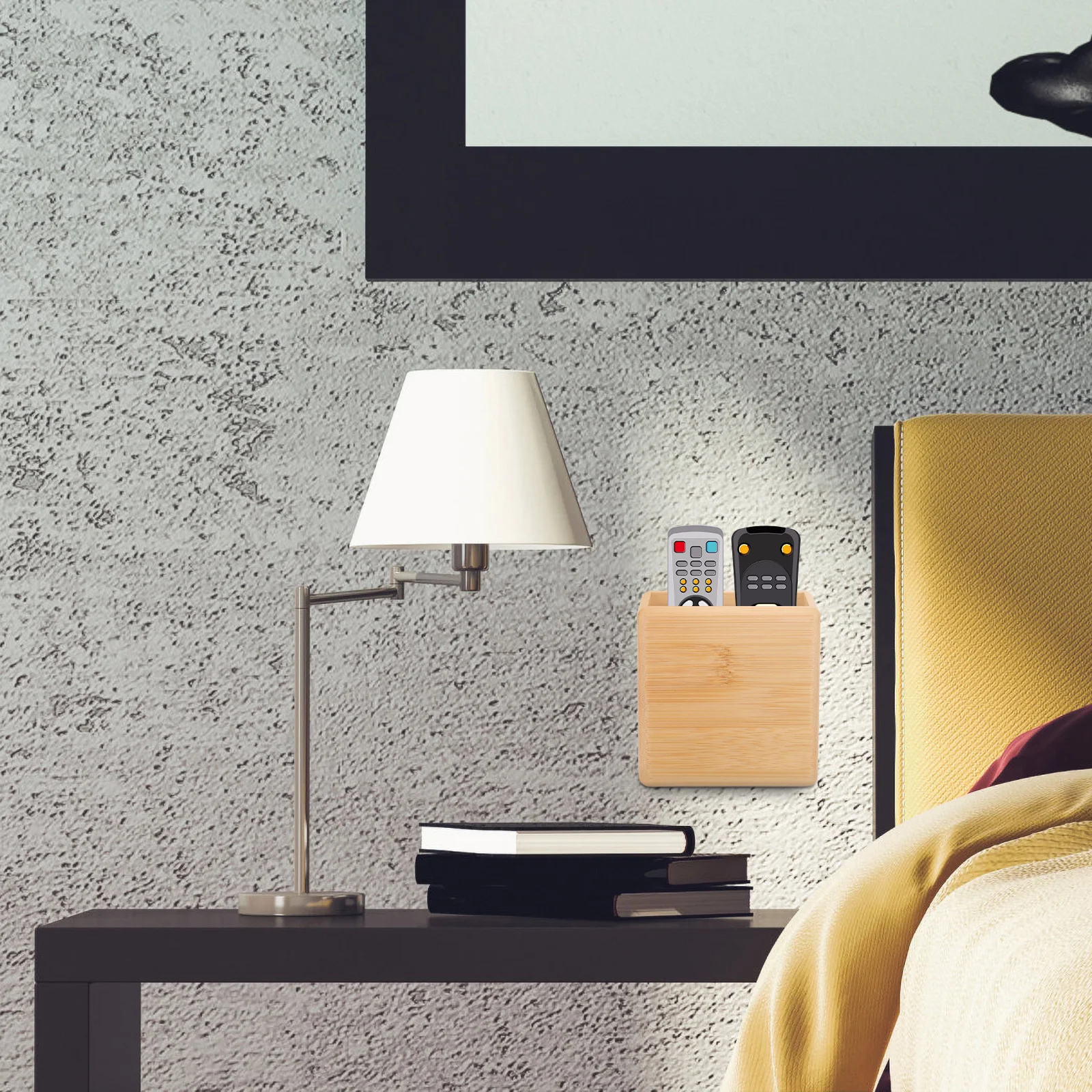 Remote Control Holder No Drill Wall Mount Bamboo Storage for Ac Controller Keys Phone Remote Stand Holder Rack