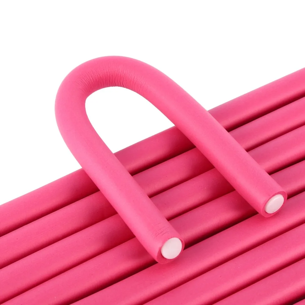 Juego de 10 Rulos de Espuma Suave para el Cabello, Varillas Flexibles de 24 cm de Longitud, Rulos para Rizar el Cabello, Rulos Flexibles de 8 mm de Diámetro