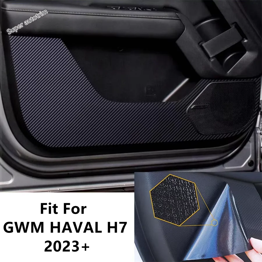 

For GWM HAVAL H7 2023 2024 2025 Accessories Car Door Anti-Kick Pad Film Carbon Fiber Look Stickers Interior Cover Protection Kit