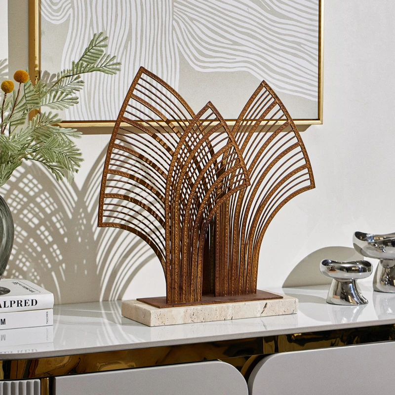 Antique interior decoration metal sculpture desktop object decoration living room home accessories