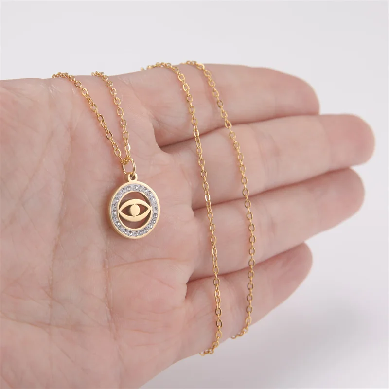 Trendy Edelstahl Strass Baum des Lebens Anhänger Halskette Für Frauen Charme Sommer Schlüsselbein Kette Schmuck Colgantes Cadena – Detail 32