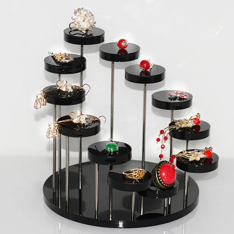 5X Fashion Multi-Layer Acrylic Ring Display Rack Earring Holder Pendant Gemstone Showcase Jewelry Display Stand Desktop