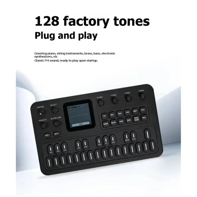NEW M-VAVE FM 1 12 Voice Portable FM Synthesizer Built in Speaker 128 Presets 6 Effects 27 Key 2000mAh Battery for Music Product