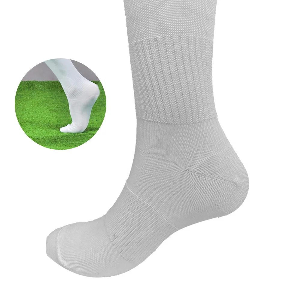 

Unisex Mens Womens Football Plain Long Socks Over Knee High Sock White Breathable Comfortable Soccer Sports Socks