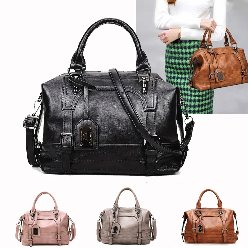 Luxury PU Leather Women Tote Handbags High Quality Female Top Handle Messenger Crossbody Bags Ladies Boston Shoulder Bags