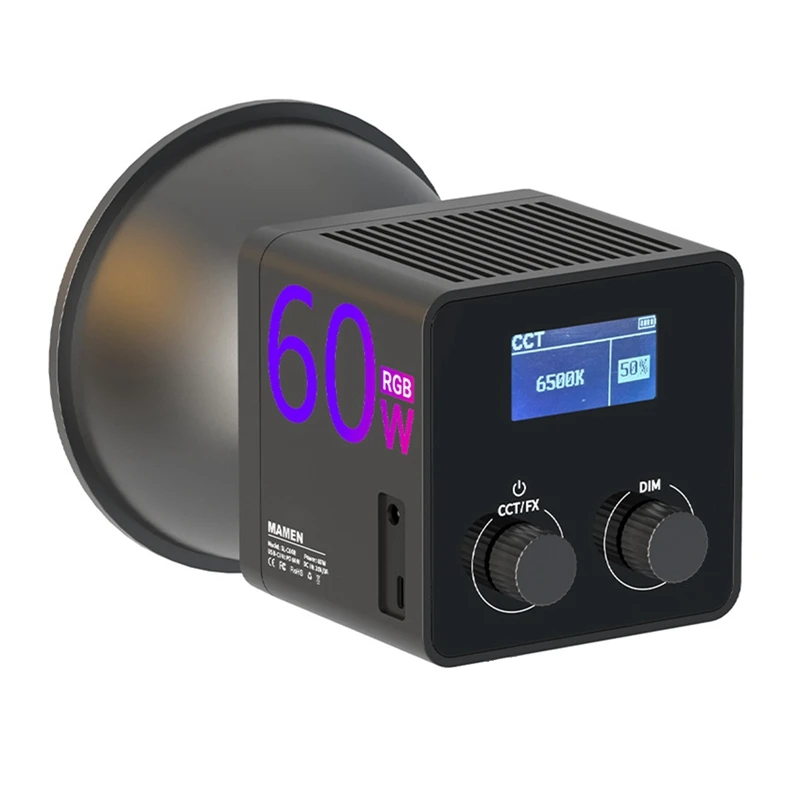 BAADE 60 واط التصوير ملء الضوء المحمولة COB RGB الفيديو الضوئي 2500-6500 كيلو في الهواء الطلق استوديو تسجيل الفيديو التصوير الاتحاد الأوروبي التوصيل