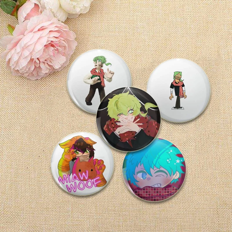 Yttd Midori with Gun Idk Sara Kinda Sus Catboy To Soft Button Pins Funny Handmade Badge Cute Women Metal Decor Brooches Gift