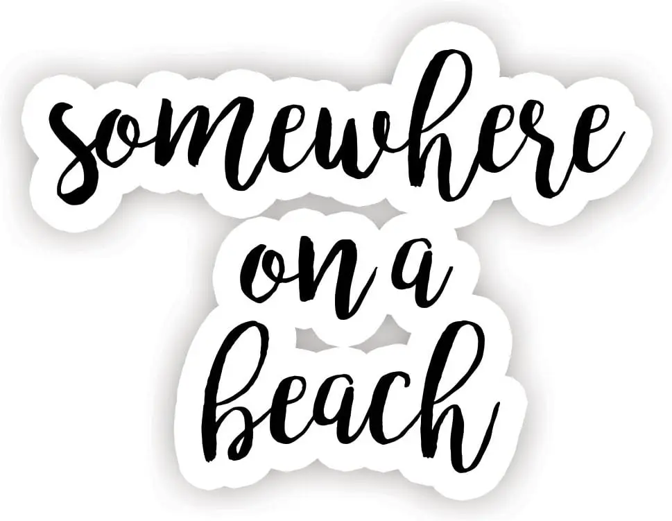 

4 шт., где-то на пляже - вдохновляющие наклейки с цитатами - виниловая наклейка - ноутбук, декор, виниловая наклейка на окно