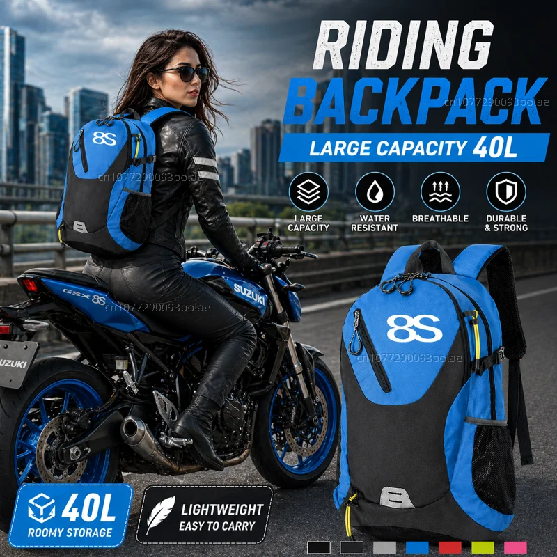 For SUZUKI GSX-8S GSX8S GSX 8S 2023 All Years Large Capacity WaterproofRacing travel Men waterproof Backpack Bag Motorcycle Gift