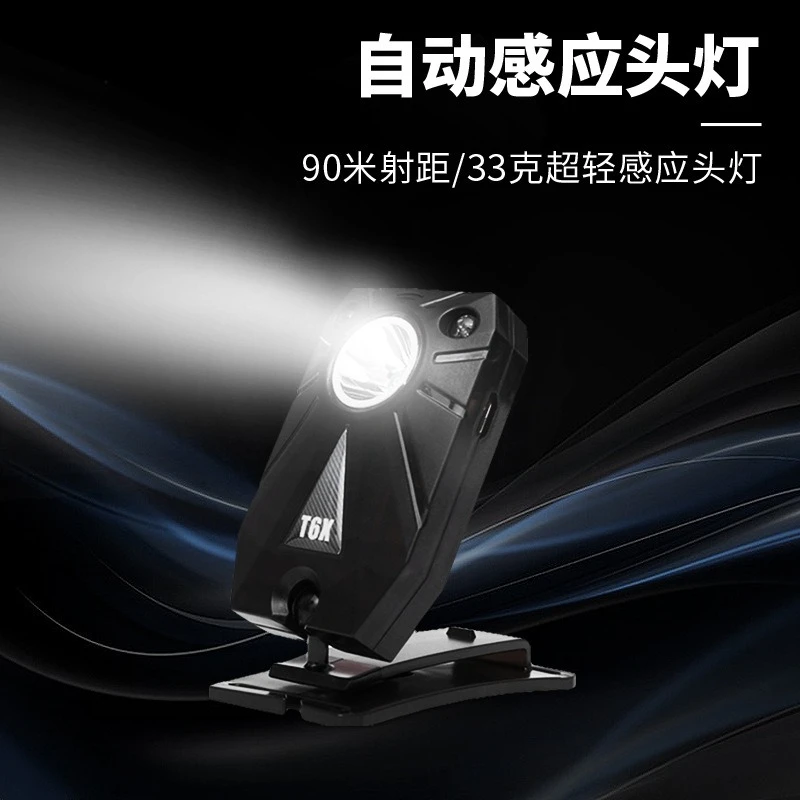 Fishing Headlamp Rechargeable LED Cap Light with Motion Sensor for Night Fishing Outdoor Baiting