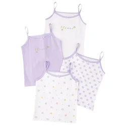 Kids Girls Crop Tank Tops Cute Bow Camisole Spaghetti Straps Breathable Cotton Vest Underwear Gymnastics Costume Tee Blouse Top