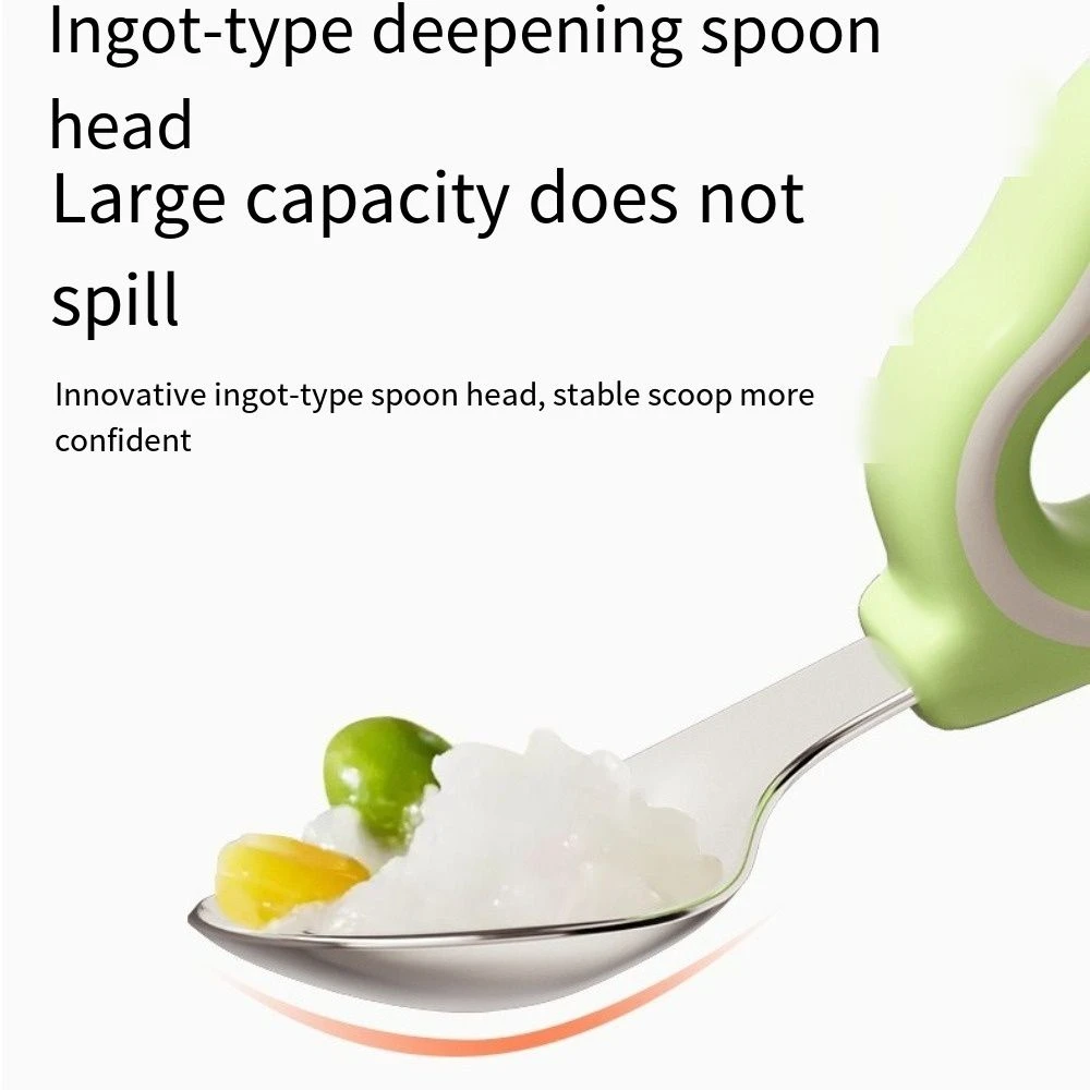 

2 шт., набор детских вилок и ложек с силиконовой ручкой, детские столовые приборы для самостоятельного кормления из нержавеющей стали 316, дизайн с защитой от дождя и коробкой для хранения