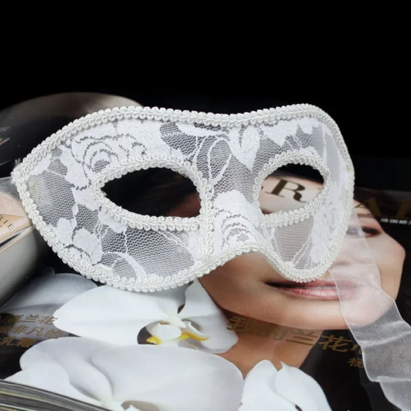 Sexy Lady Black White Red Lace Mask Translucency Half Face Masks Masquerade Party Dance Costume Party Eye Mask