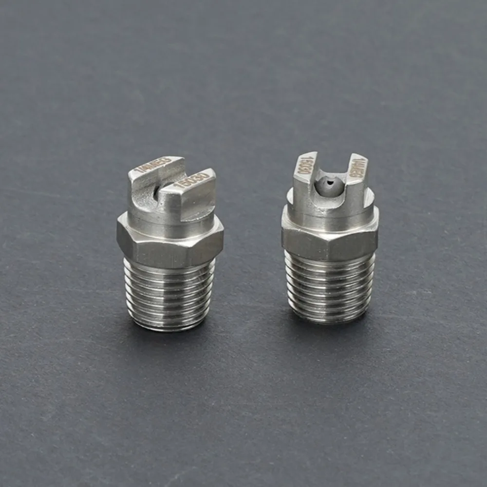 10PCS 1/4MEG  Stainless Steel Flat Fan Spray Nozzle 15°/25°/40°/65° High Pressure Washing Nozzle Tungsten Carbide Core Nozzle
