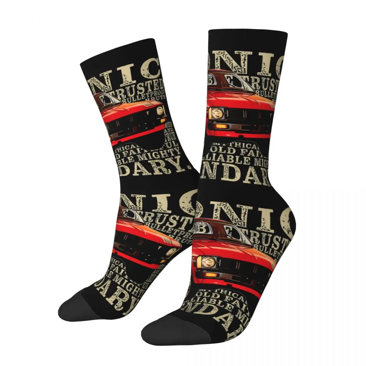 Funny Crazy Sock for Men Vintage Pickup Truck Words Hip Hop Harajuku Vintage Truck Happy Quality Pattern Printed Boys Crew Sock