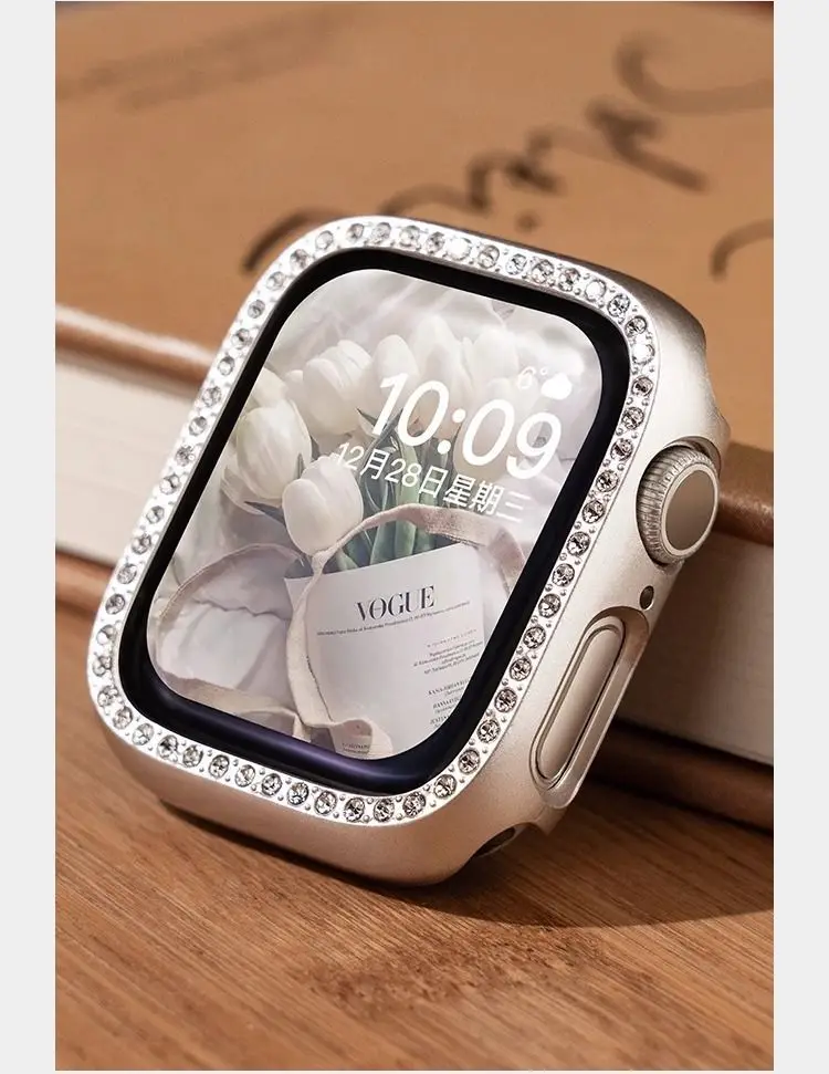 Diamant-Hohlgehäuse für Apple Watch 10 11 42 mm 46 mm Zubehör Schutzhülle Bumper Shell Cover iwatch Serie 10 11 Schutz