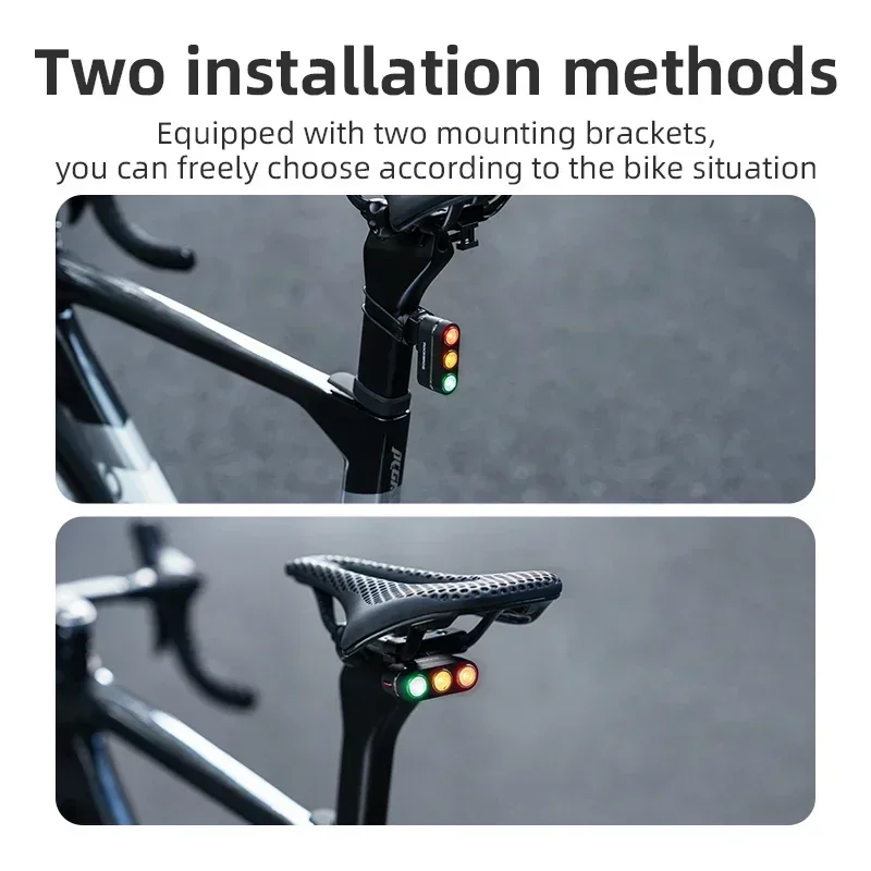 ROCKBROS Bike Tail Light Auto Start/Stop Brake Sensing Bicycle Tail light Type-C Rechargeable Wireless Warning Tail light