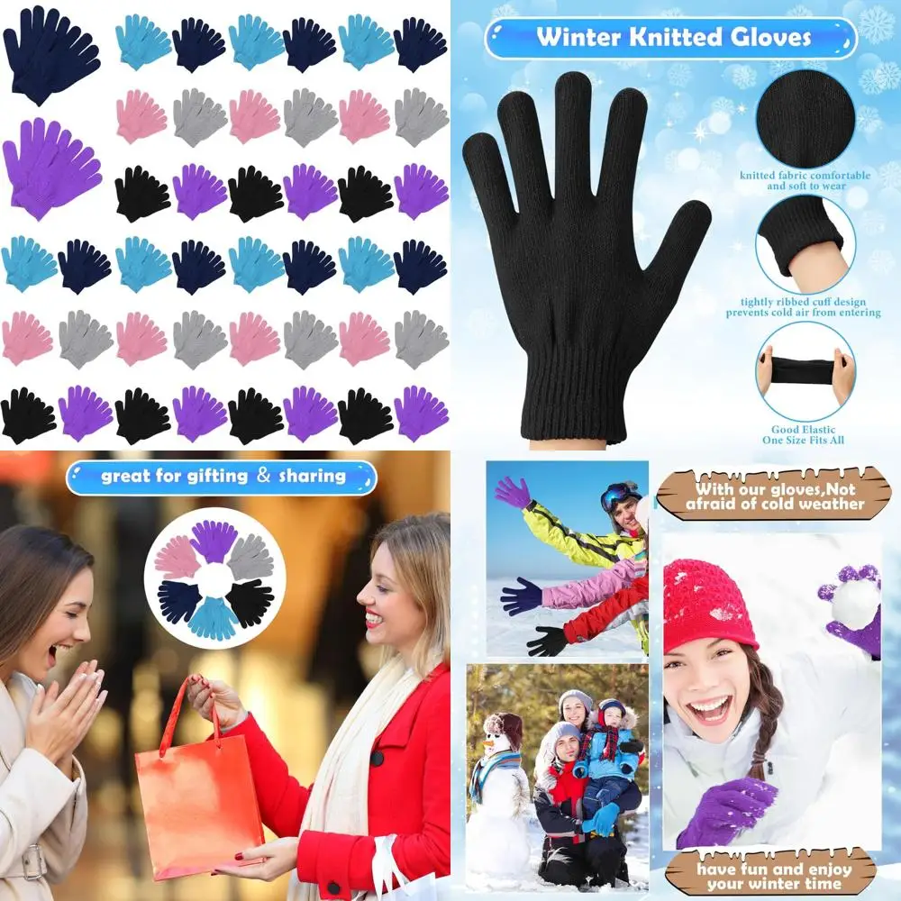 

Winter Bulk Knitted Warm Stretchy Gloves for Men and Women - Ideal for Charity Donations and Homeless Support