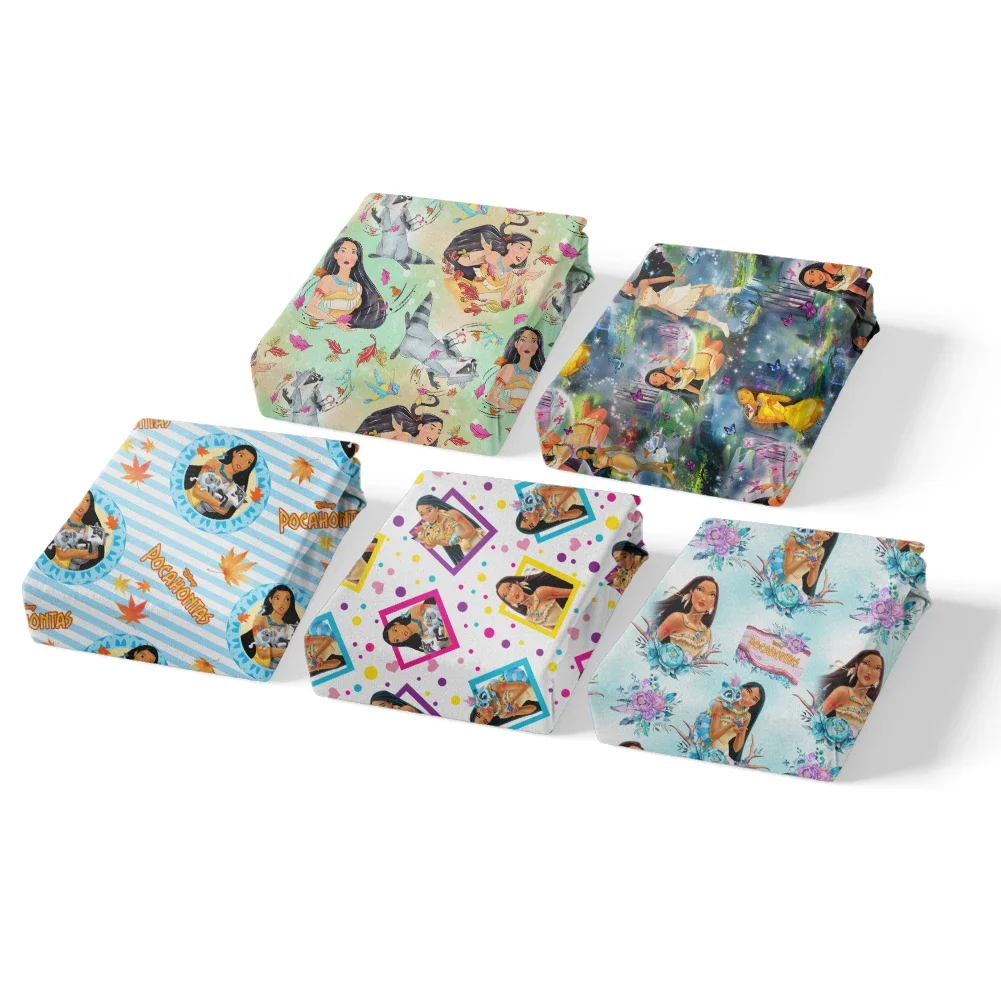 Disney Cartoon Princess Pocahontas Character Pattern Polyester Fabric\\Peach Skin Microfibe DIY Textile Sewing Cloth 50*145cm