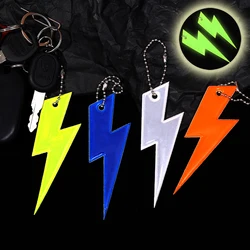 Reflective Keychain Lightning Shape Reflective Pendant Key Ring Bags Strip Ornaments Adults Children Night Safety Accessories