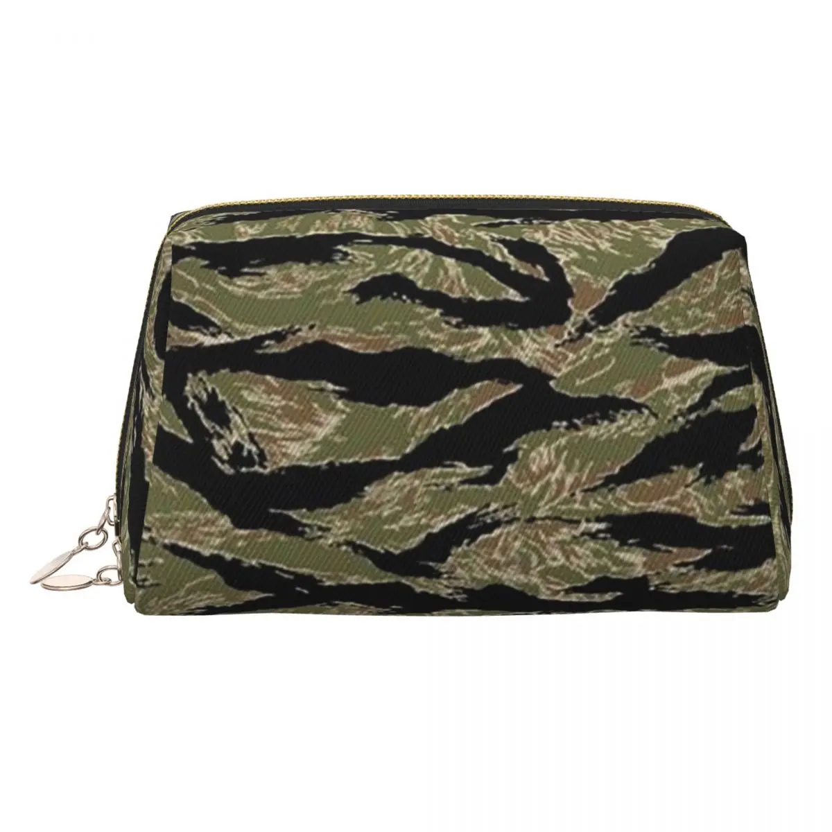 Tiger Stripe Camouflage Military Camo Women Cosmetic Bag Travel Makeup Organizer Pouch Toiletry Storage Dopp Kit Case